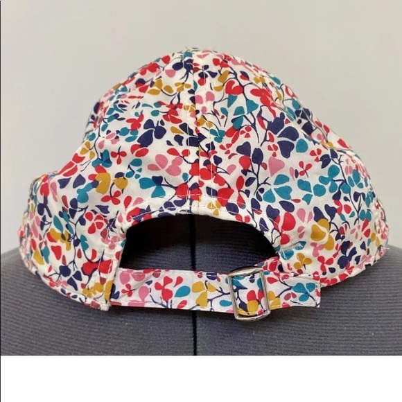 PREPPY J CREW LADIES COTTON FLORAL LAWN FABRIC BASEBALL CAP HAT ADJUSTABLE NWOT - Picture 3 of 6